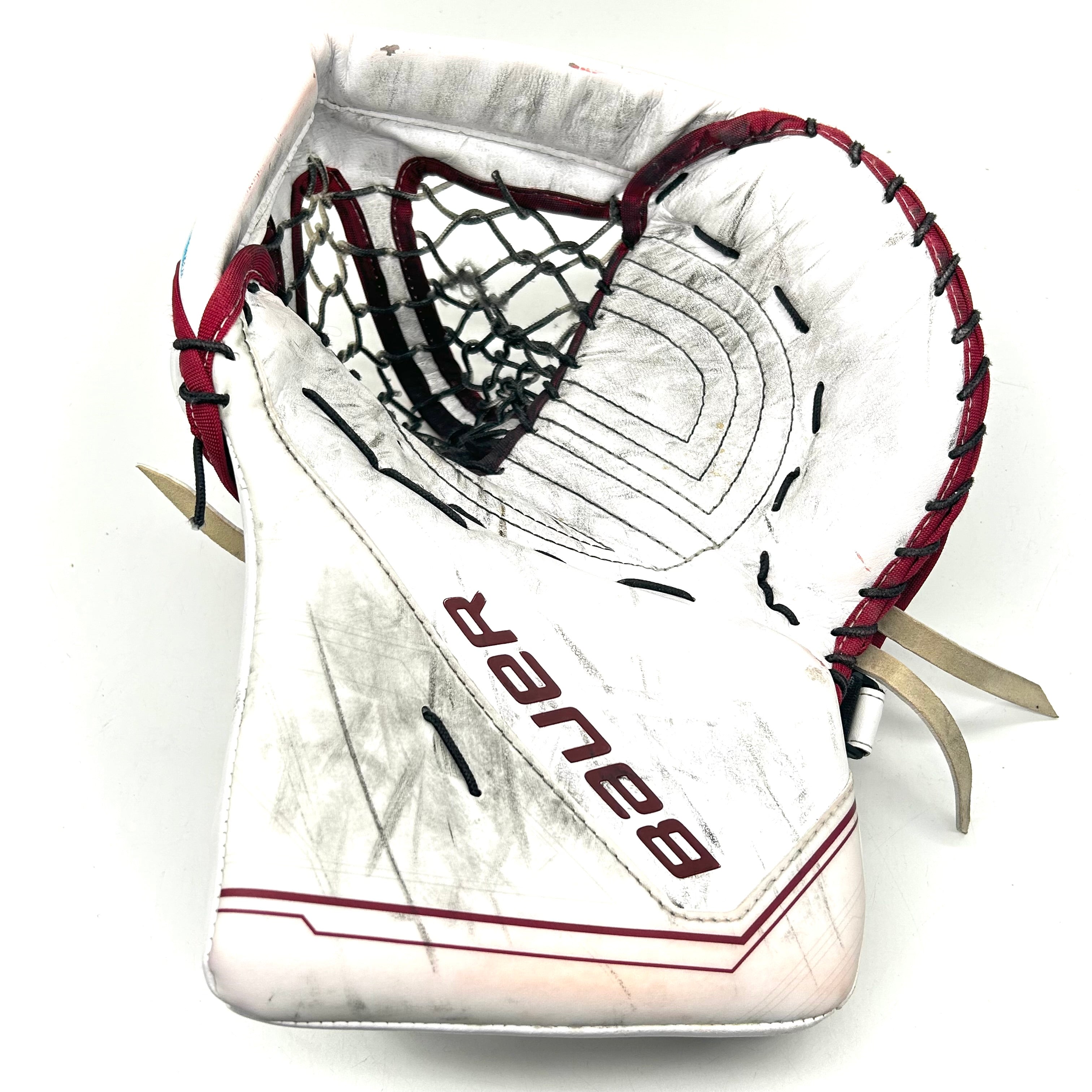 Bauer Supreme Mach - Used Pro Stock Goalie Glove (White/Red)